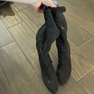 Black knee high boots